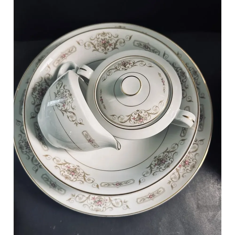 Rose China Kathy #3802 Japan_ Complete set of 6 _ No cups, no saucers.